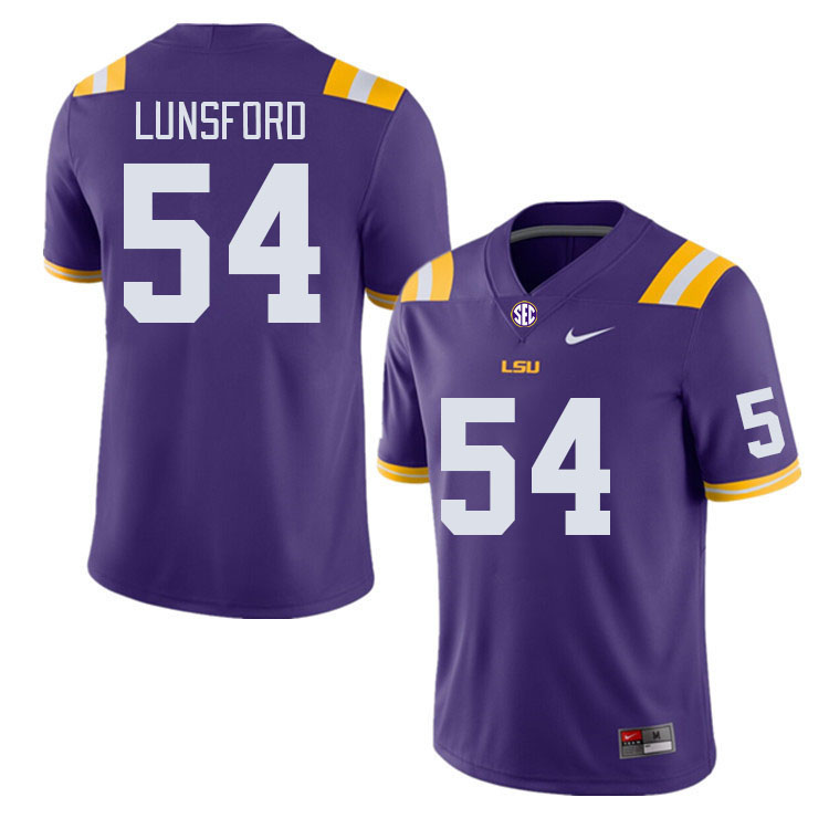 Men #54 Martin Lunsford LSU Tigers College Football Jerseys Stitched Sale-Purple - Click Image to Close